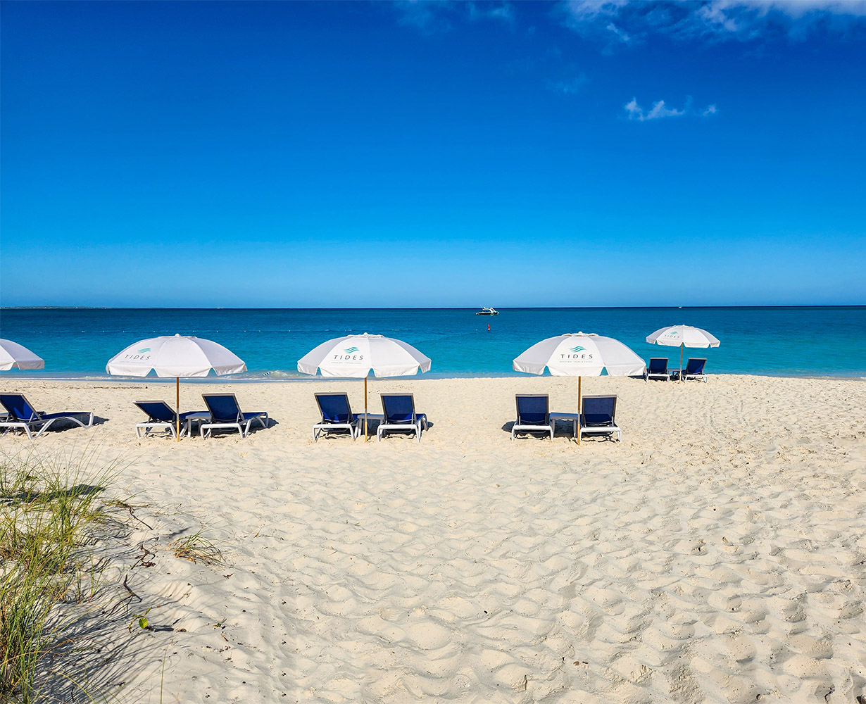 Beach with umbrellas