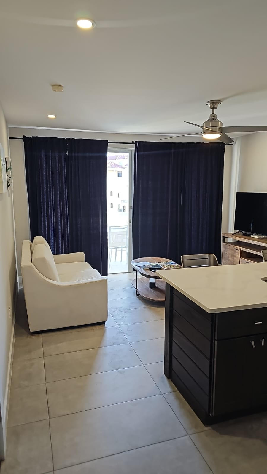 Pool view suite with den