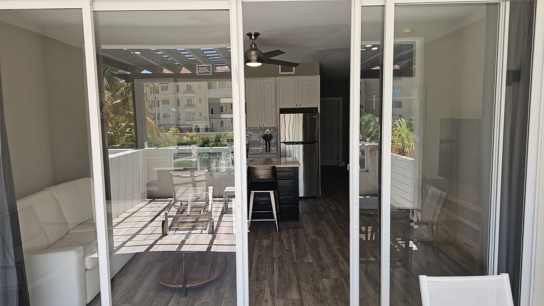 Pool view balcony interior