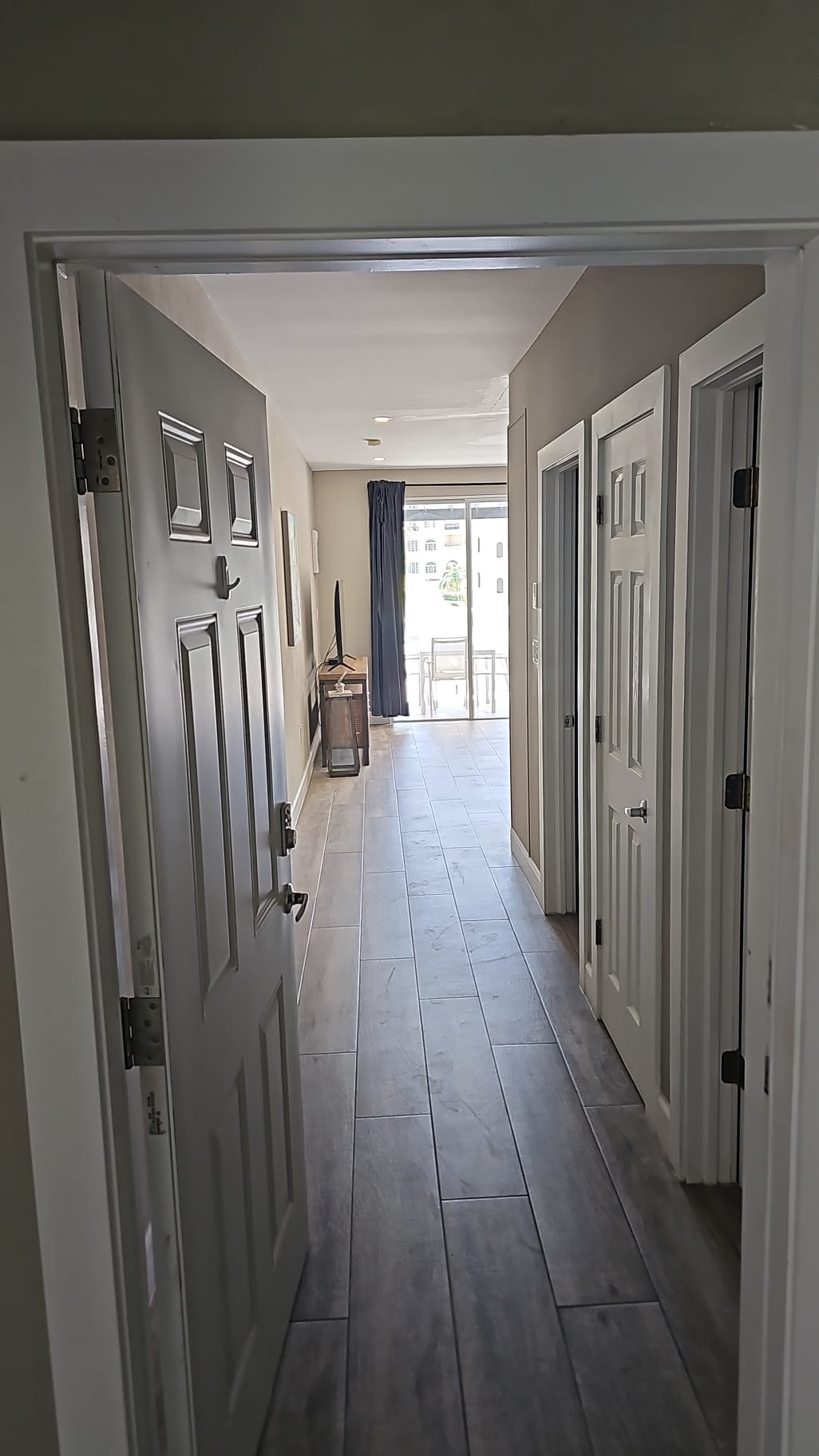 Pool view hallway